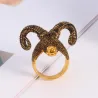 Grosse corne de mouton - tête de bouc - bague style punk
