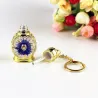 Vintage metal parfumeflaske - glasbeholder - med dråber - nøglering - 3ml