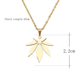 CollarColgante de hoja de arce - collar de acero inoxidable