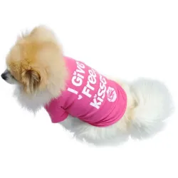 "I give free kisses" - t-shirt para cães/gatos