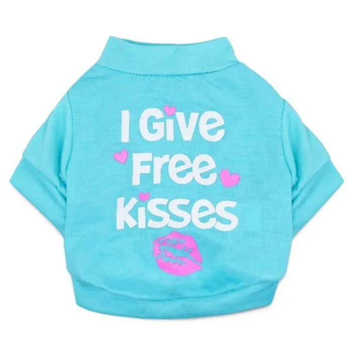 "I give free kisses" - t-shirt para cães/gatos