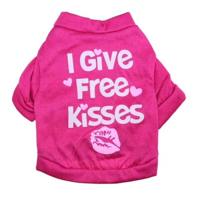 "I give free kisses" - t-shirt voor honden/kattenKleding & schoenen