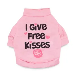 "I give free kisses" - t-shirt para cães/gatos
