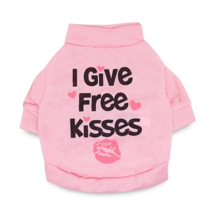 "I give free kisses" - t-shirt för hundar/katter