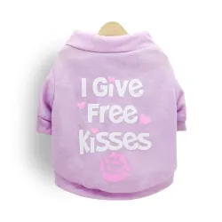 "I give free kisses" - t-shirt para cães/gatos