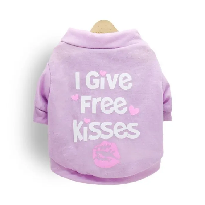 "I give free kisses" - t-skjorte for hunder/katter