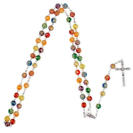 Chapelet perles colorées