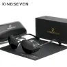 KINGSEVEN - lunettes de soleil rondes rétro - style steampunk - cadre rabattable évidé