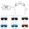 KINGSEVEN - lunettes de soleil rondes rétro - style steampunk - cadre rabattable évidé
