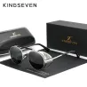 KINGSEVEN - lunettes de soleil rondes rétro - style steampunk - cadre rabattable évidé