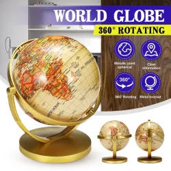 Globo dourado giratório - com suporte