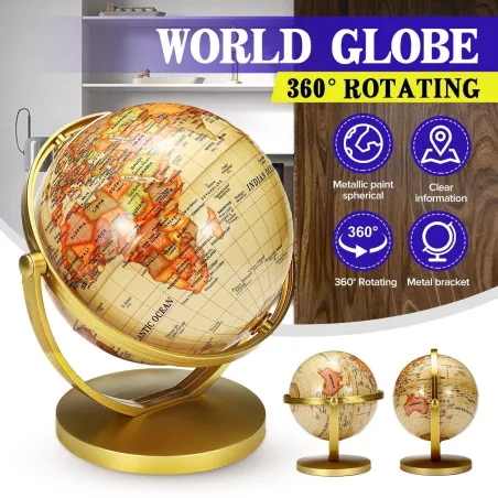 Roterende golden globe - med stativ