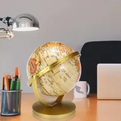 Globe doré rotatif - avec support