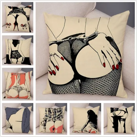 Fundas de cojinesFunda de cojín decorativa - chica sexy - 45 * 45 cm