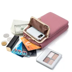 Liten crossbody-veske - lommebok / telefonholder - med glidelås