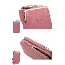 Liten crossbody-veske - lommebok / telefonholder - med glidelås