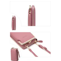 Liten crossbody-veske - lommebok / telefonholder - med glidelås