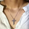 CollarColgante cruz de cristal blanco - con collar