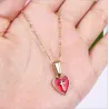 CollarColgante en forma de corazón rojo con cruz - con collar