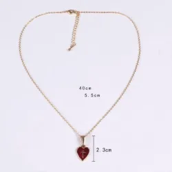 Red heart shaped pendant with cross - with necklaceNecklaces