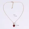 CollarColgante en forma de corazón rojo con cruz - con collar