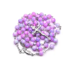 Rozenkrans met paarse kralenHalskettingen