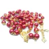 Chapelet perles rouges/blanches