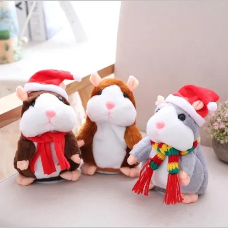 Juletalende hamster - plyslegetøj