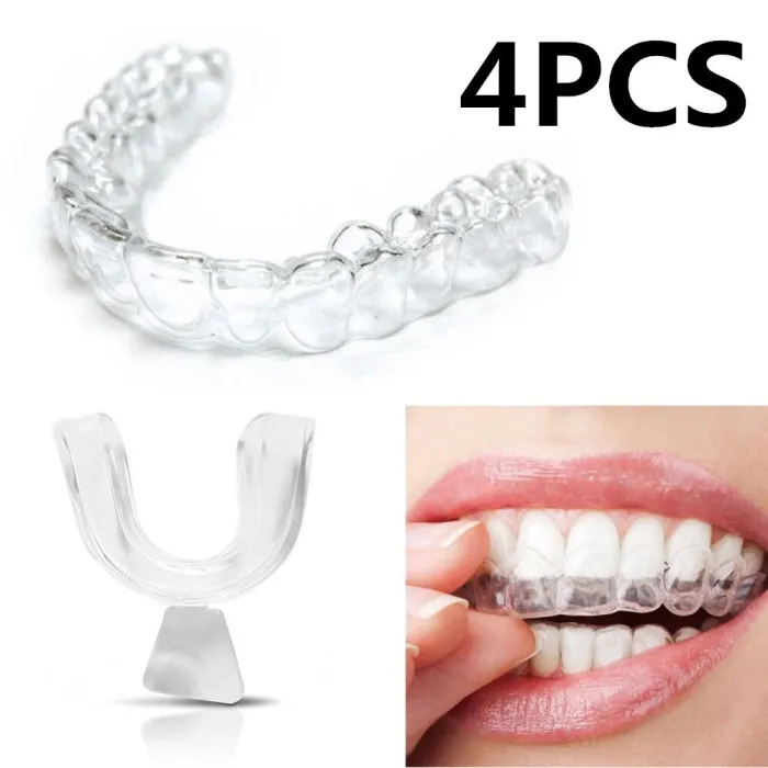 Silikon munnbeskytter over natten - tannbleking - mot sliping / sammenklemming - 4 stk.