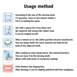 Blanqueamiento dentalKit de reparación de dientes temporales - relleno de huecos - pegamento para dentaduras postizas