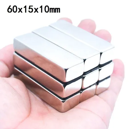 N35 - neodymmagnet - sterk blokk - 60 * 15 * 10 mm - 5 stk.