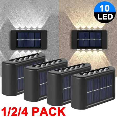 LED solcellelys - utendørs vegglampe - vanntett - opp/ned lys