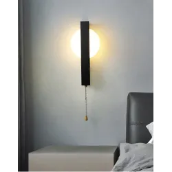 Nowoczesna lampa ścienna LED - z włącznikiem - okrągła - kwadratowa - 6WKinkiety