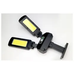 Alumbrado públicoFarola solar - lámpara de dos cabezas - sensor de movimiento PIR - resistente al agua - 200 COB - 3000mAh