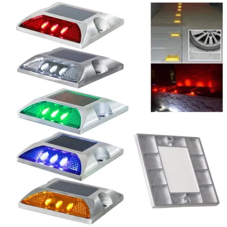 Solcelle LED-reflektor - veilys- varsellampe - aluminium
