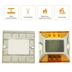 Solarny reflektor LED - światło drogowe - lampa ostrzegawcza - aluminiumUlica