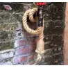 Pipe industrielle - applique murale vintage avec corde de chanvre