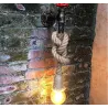 ApliquesPipa industrial - lámpara de pared vintage con cuerda de cáñamo