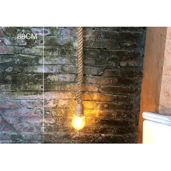 ApliquesPipa industrial - lámpara de pared vintage con cuerda de cáñamo