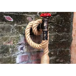 ApliquesPipa industrial - lámpara de pared vintage con cuerda de cáñamo