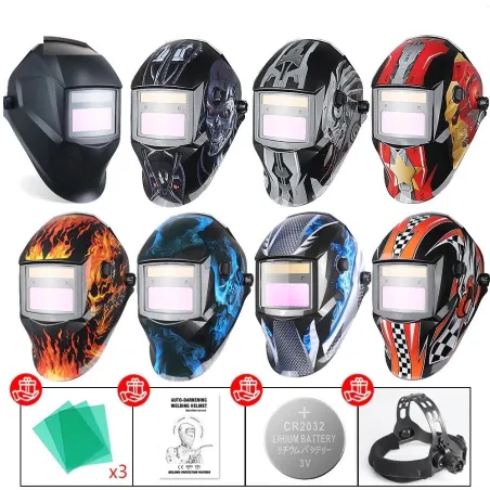 Svetsmask - automatisk mörkläggning - Solenergi - automatisk - DIN 4/9-13 TIG MIG