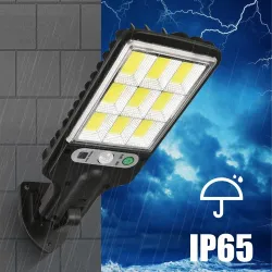 Alumbrado públicoFarola solar - sensor de movimiento - control remoto - IP65 resistente al agua - LED - COB