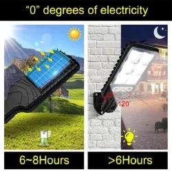 Solar gatubelysning - rörelsesensor - fjärrkontroll - IP65 vattentät - LED - COB