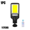 Solar gatubelysning - rörelsesensor - fjärrkontroll - IP65 vattentät - LED - COB