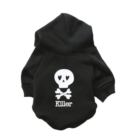 GatosSudadera con capucha cálida - para perros / gatos - estampado de calavera - letras KILLER