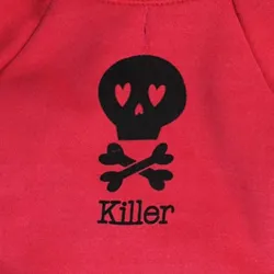 Warmer Hoodie - für Hunde / Katzen - Totenkopf bedruckt - KILLER-Schriftzug