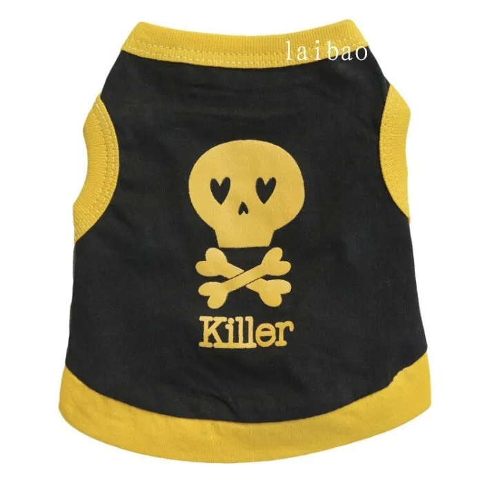 Colete decorativo - para cães / gatos - estampado de caveira - letras KILLER