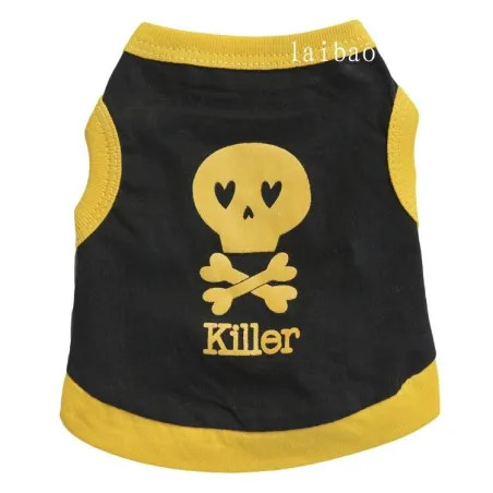 Colete decorativo - para cães / gatos - estampado de caveira - letras KILLER