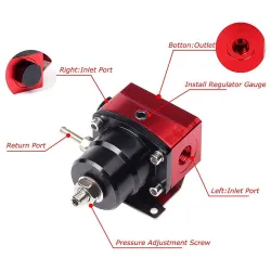 Universal drivstofftrykkregulator - oljemåler - justerbar slange
