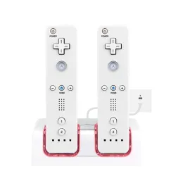 WiiCargador dual USB para mando de Wii con 2 baterías de 2800 mAh